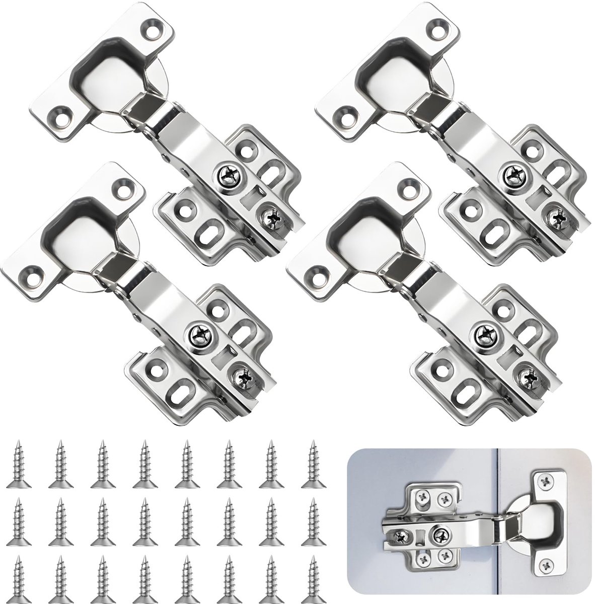 Dailygoods - Kastscharnieren voor Keukenkast en Kledingkast - Hydraulische Softclose Scharnieren (4 stuks)