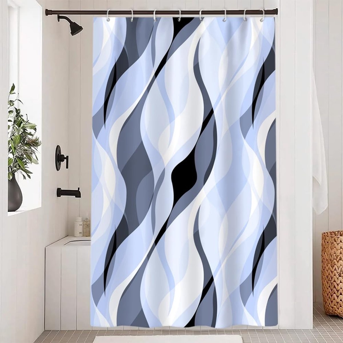 Dailygoods - Abstract Geometrisch Douchgordijn 120 x 200 cm - Waterdicht en Wasbaar Polyester