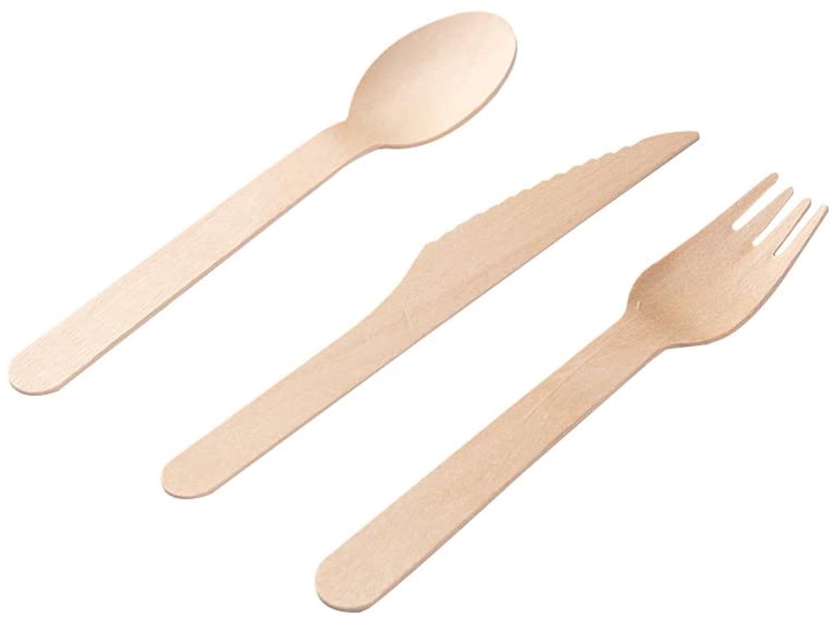 Dailygoods - Milieuvriendelijk Wegwerp Bestekset - 150 Stuks Biologisch Afbreekbaar Hout
