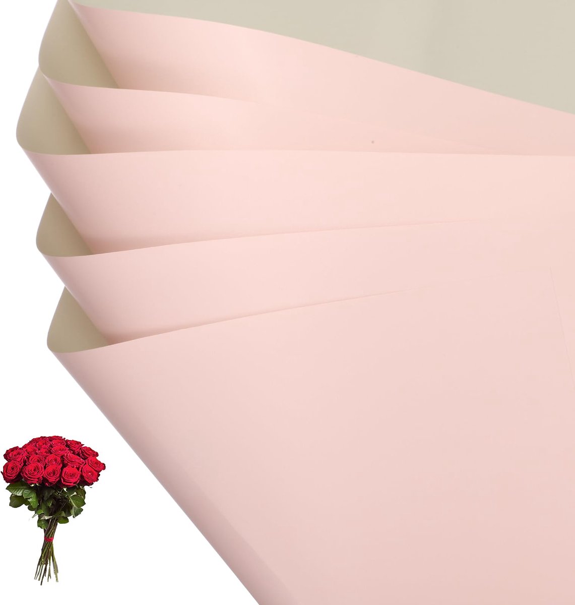 Dailygoods - Dubbelzijdig Bloem Cadeaupapier - 20 Vellen Waterdicht Lichtroze