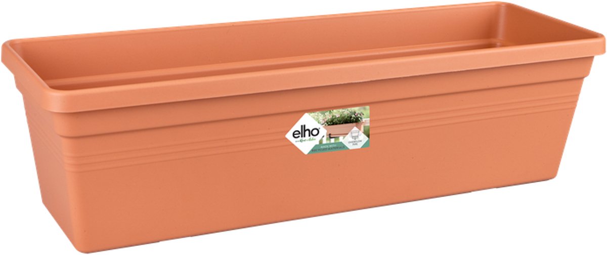 Elho Green Basics Balkonbak 40 - Plantenbak voor Balkon Buiten - Ø 39.3 x H 14.0 cm - Mild terra
