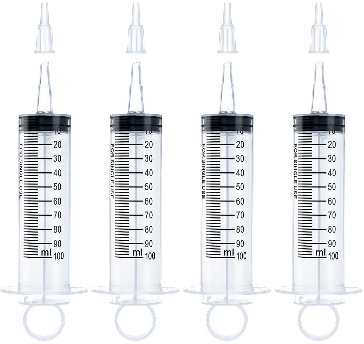 Dailygoods - 4 x 100 ml Colostrum Spuiten - Steriel en Precisie Meting voor Laboratoria