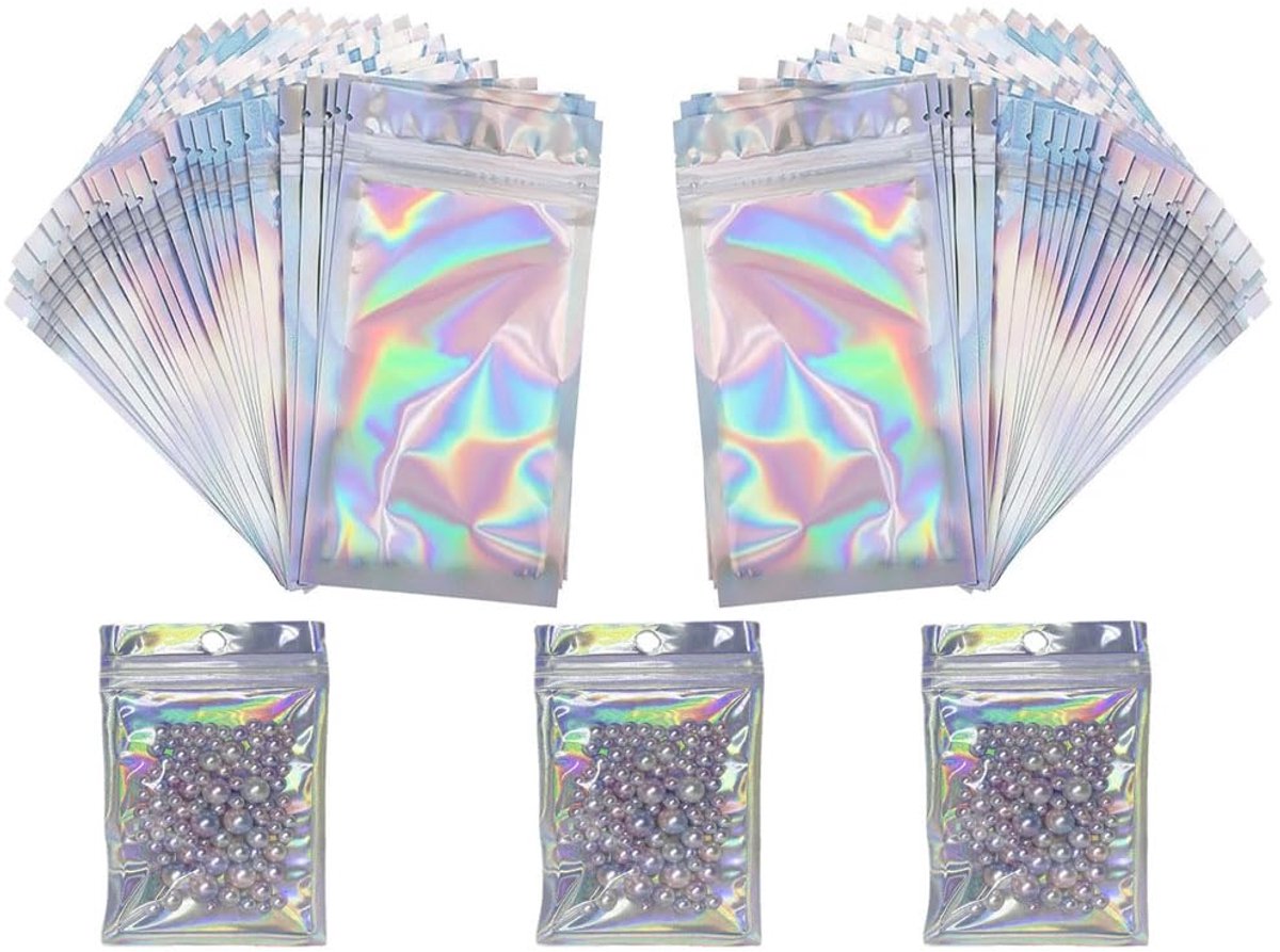 Dailygoods - Hersluitbare Mylarbeutels - 100 Stuks Geurdicht, Plat met Ritssluiting