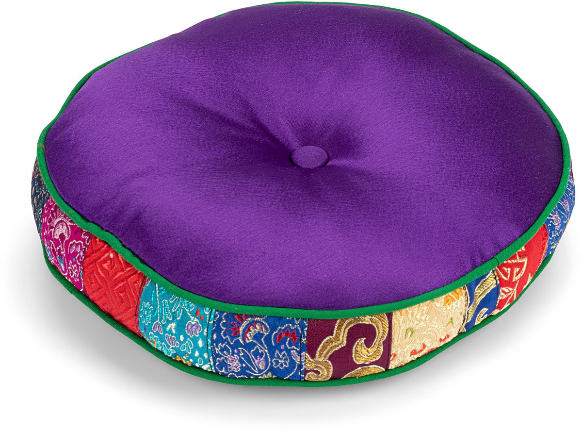 Dailygoods - Tibetaanse Klankschaal Kussen - 20 cm van Katoen met Brocade Rand