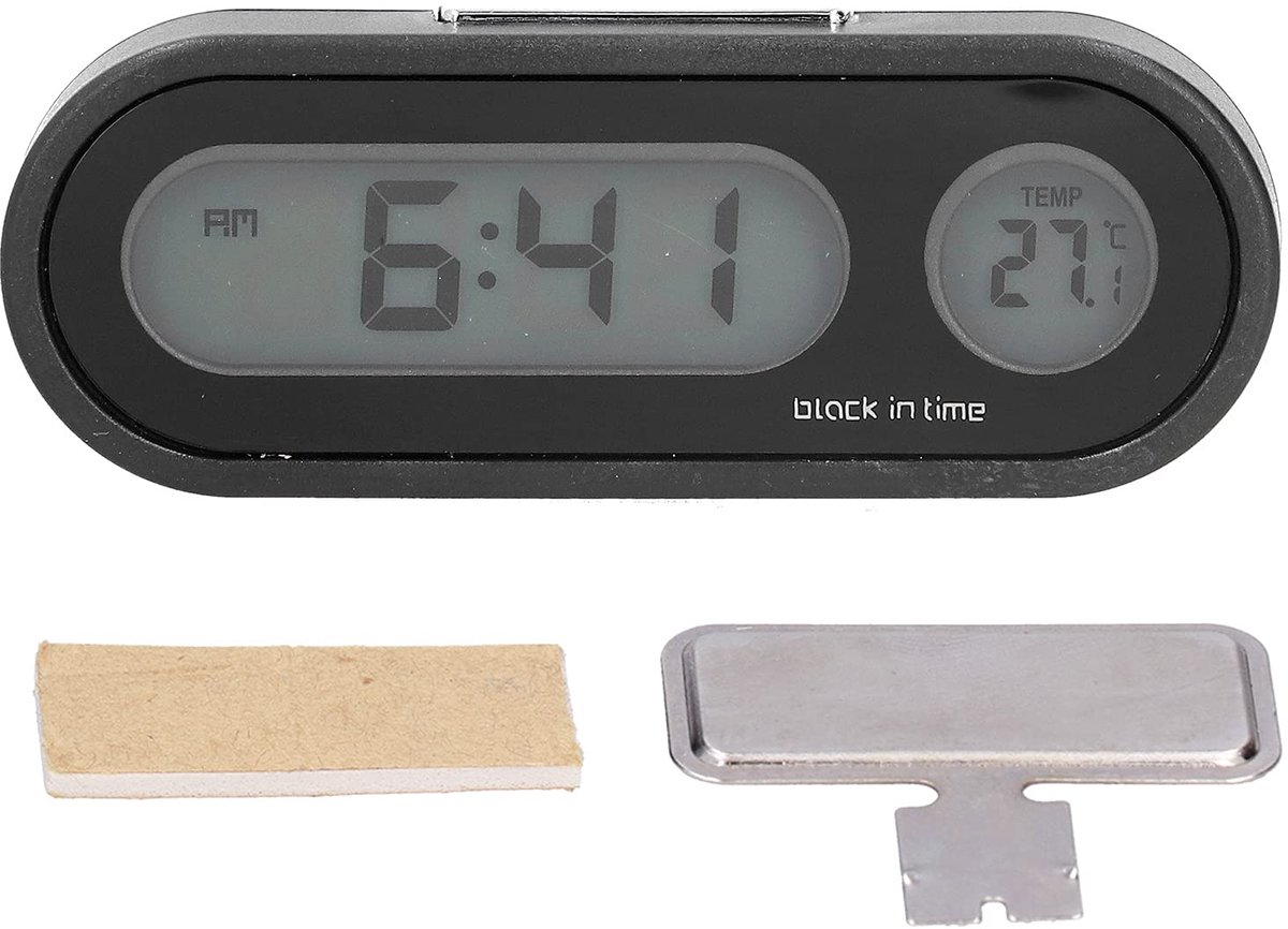 Dailygoods - Digitale Auto Thermometer en Klok - Mini Dashboard Klok voor Auto en Thuis