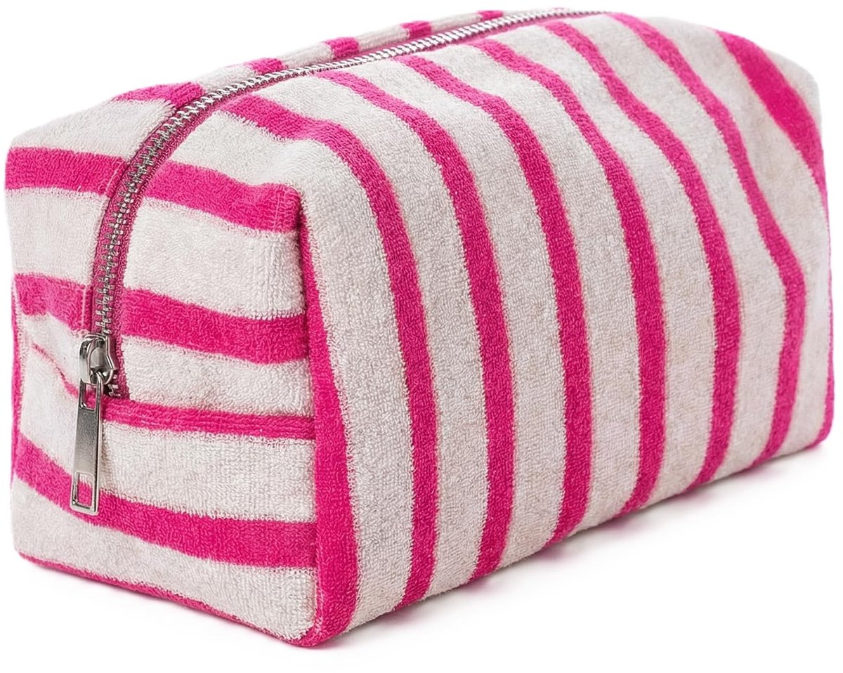 Dailygoods - Grote Gestreepte Cosmetica Tas voor Vrouwen - Lichtgewicht Toilettas