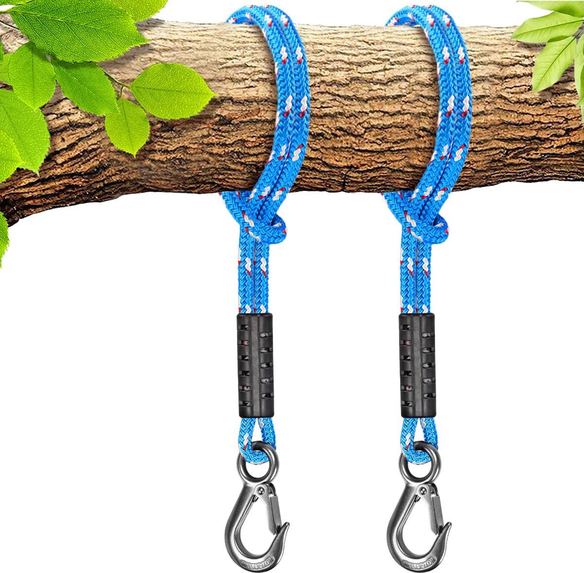Dailygoods - Hangtouw voor Schommel - 1,5m Hammock Bevestiging met Haken - 400lbs Capaciteit - Blauw