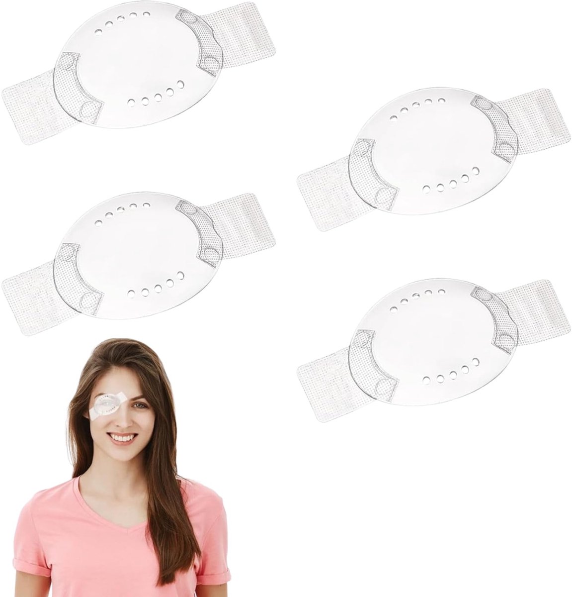 Dailygoods - 4 Stuks Verstelbare Oogbescherming - Oogkleppen voor Volwassenen en Kinderen