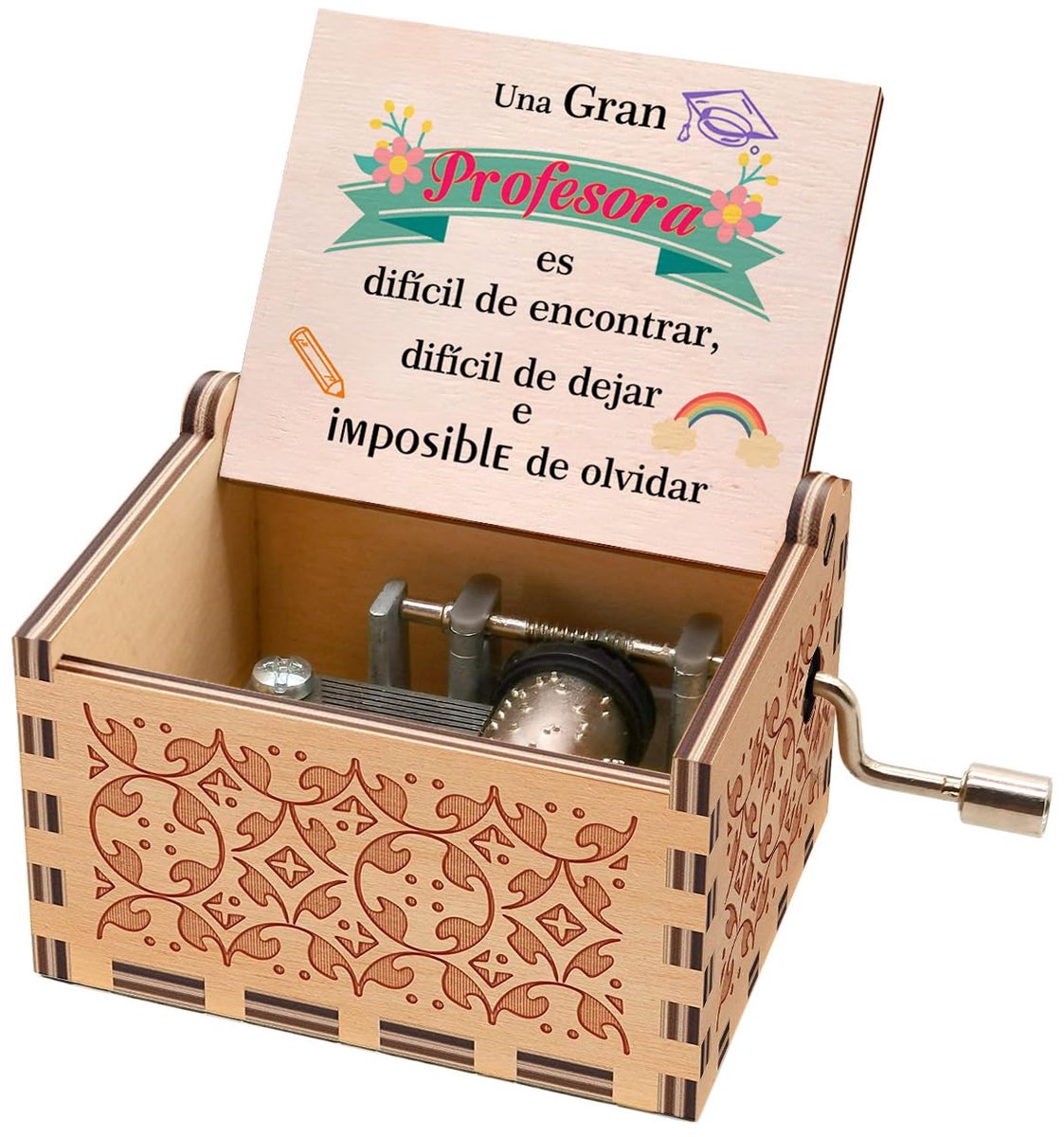 Dailygoods - Gepersonaliseerde Muziekdoos voor Leraren, Perfect Cadeau voor Basisschoolkinderen