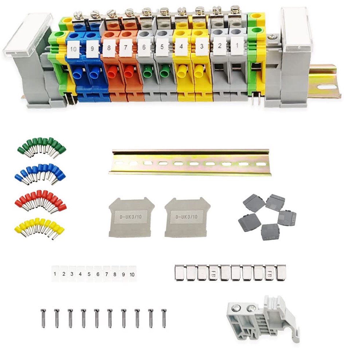 Dailygoods - UK10N Rail Terminal Kit - Universele Schroefverbinding voor Elektrische Rails
