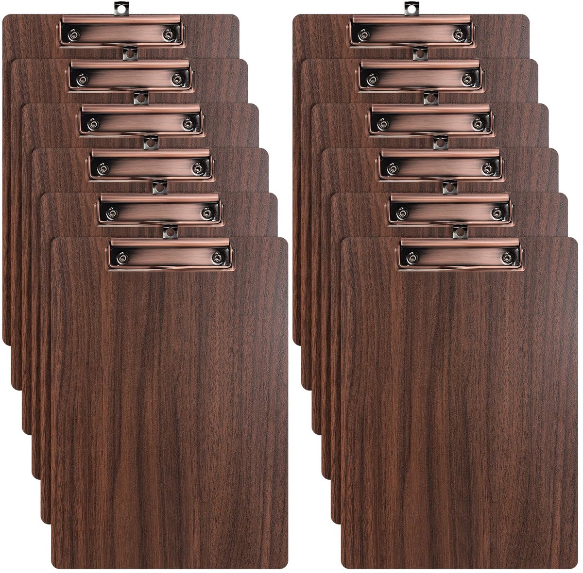 SnelShoppen - SOYIRI Klembord A4 - 12 Stuks Houten Klembord met Metalen Klem - Schrijfbord, Schrijfplaat, Klemmbord voor School, Kantoor, Feest en Cre