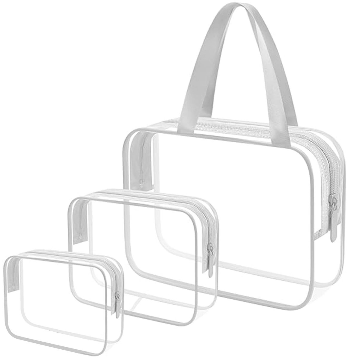 Dailygoods - Transparante Toilettas Set van 3 - TSA-goedgekeurde Reis Make-uptassen