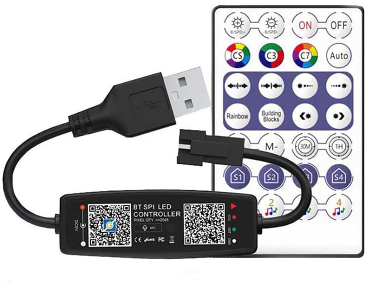 Dailygoods - WS2811 WS2812B LED Controller met Bluetooth en Microfoon voor LED Stripverlichting