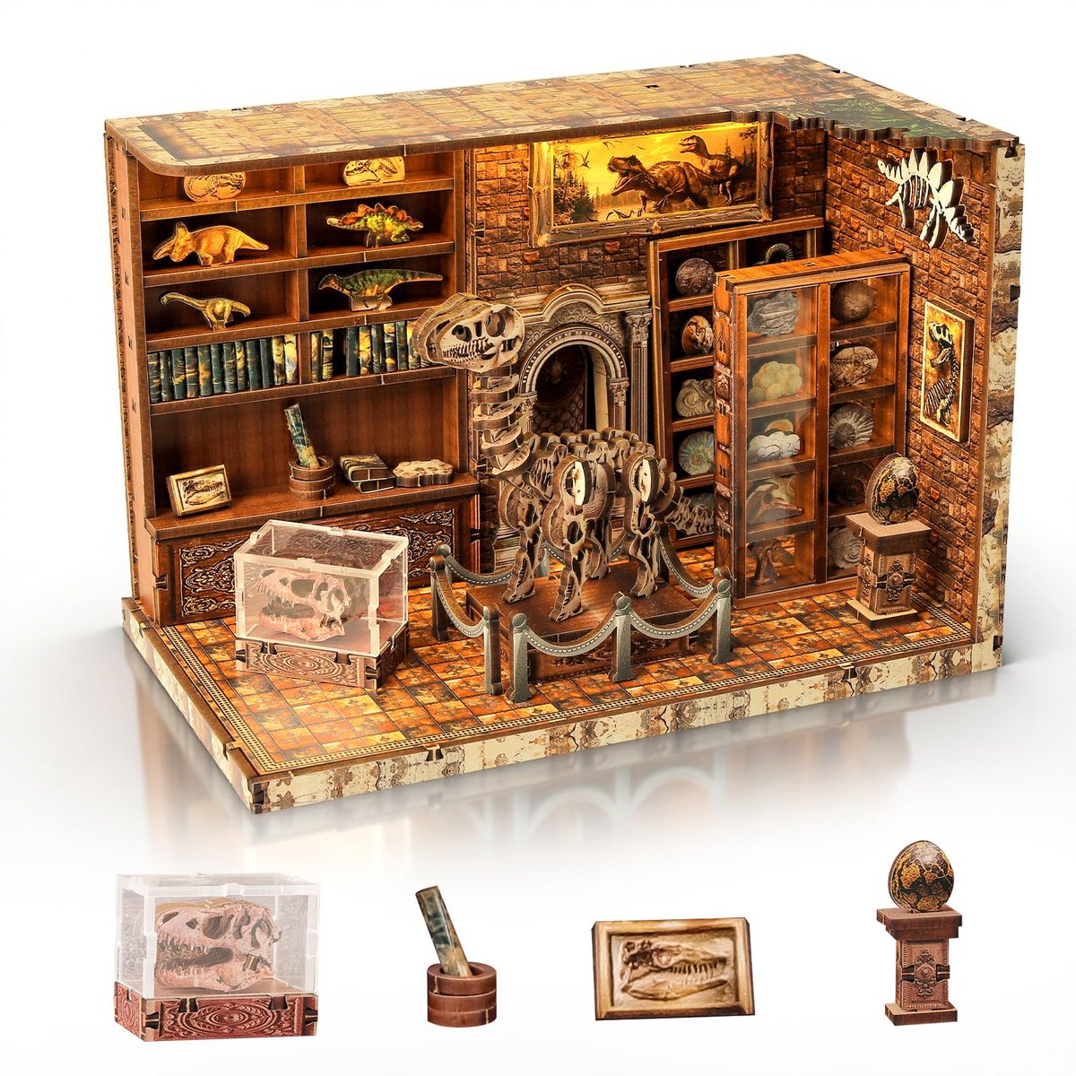 Dailygoods - Miniatuur Poppenhuis - Dinosauruskamer met LED
