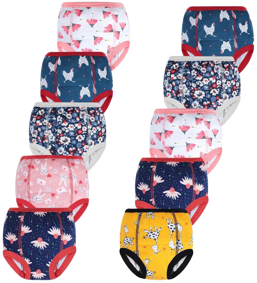 Dailygoods- Trainingsbroek Heren - 10 Stuks - Absorberend - Zacht Katoen - Elastische Tailleband - Ideaal voor 2-6 Jaar - Zindelijkheidstrainingbroek