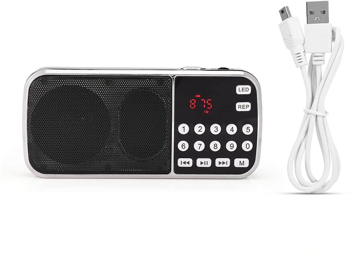 Dailygoods - Draagbare Digitale Audio Luidspreker met LED-Zaklamp - Ondersteuning voor USB en FM-radio