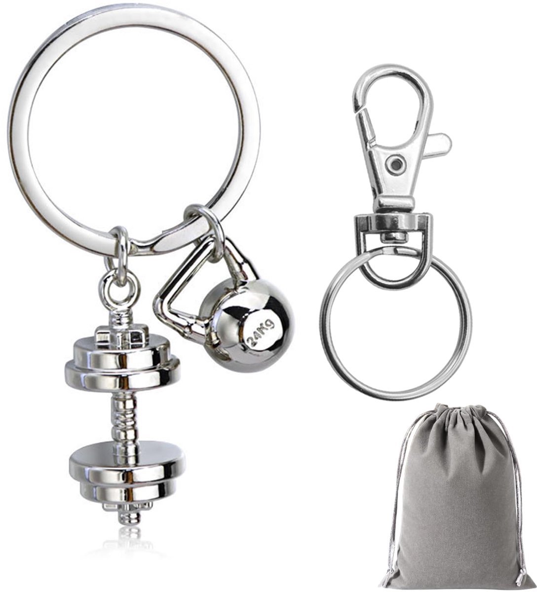 Dailygoods - Dumbbell Sleutelhanger Cadeau voor Fitnessliefhebbers - 3D Kettlebell Sleutelhanger
