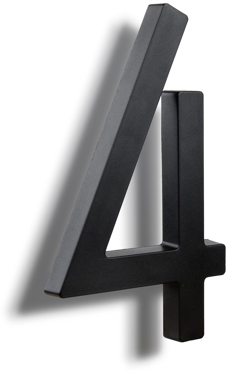 Dailygoods - 6 Inch Zwart ABS Huisnummer - Stijlvol en Duurzaam