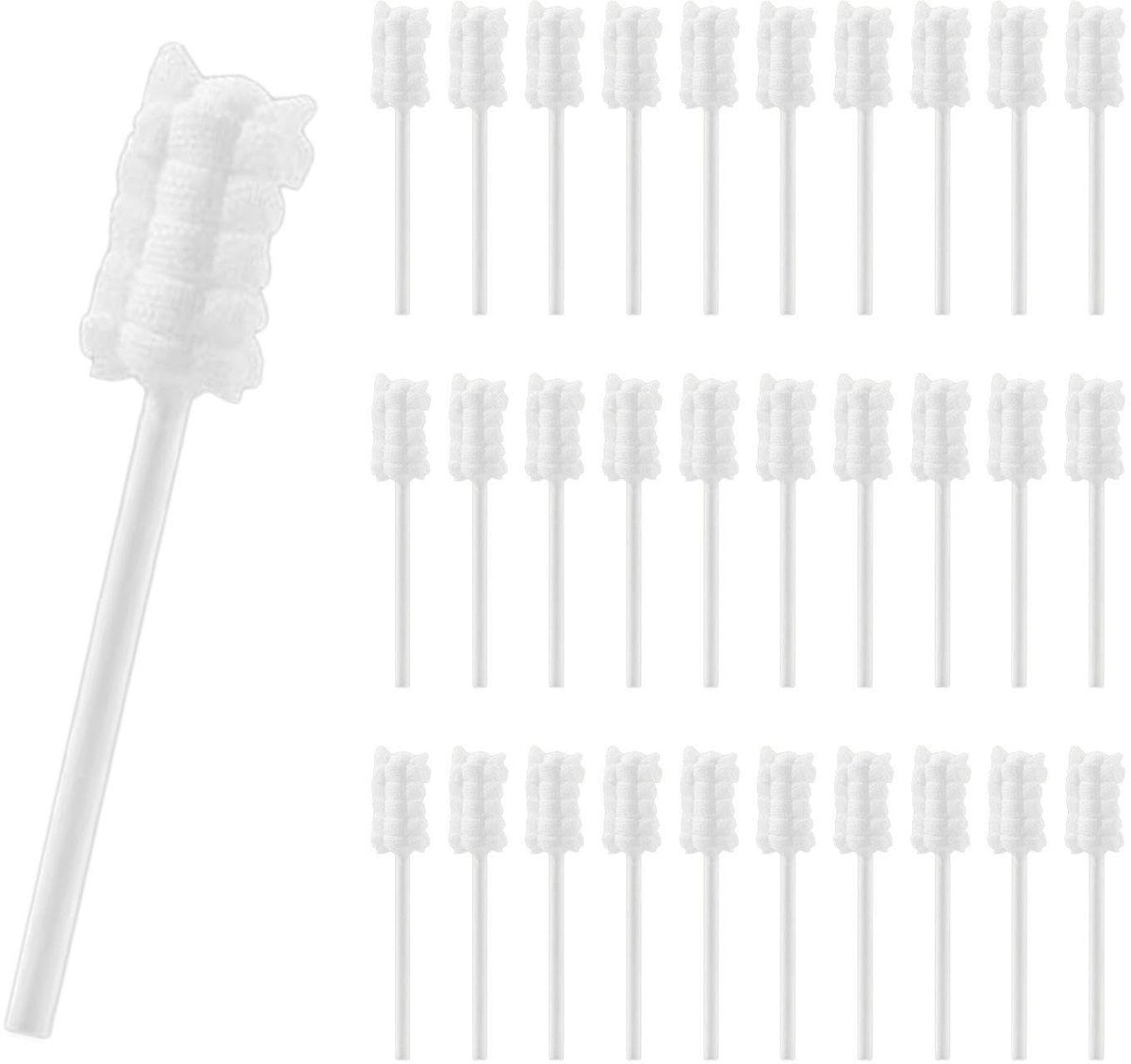 Dailygoods- Baby Mondreiniger 30 Stuks - Mondelinge Reiniger - Babytandenborstel - Katoenen Wattenstaafje - Milieuvriendelijk Papierhandvat - Effectieve Mondreiniging