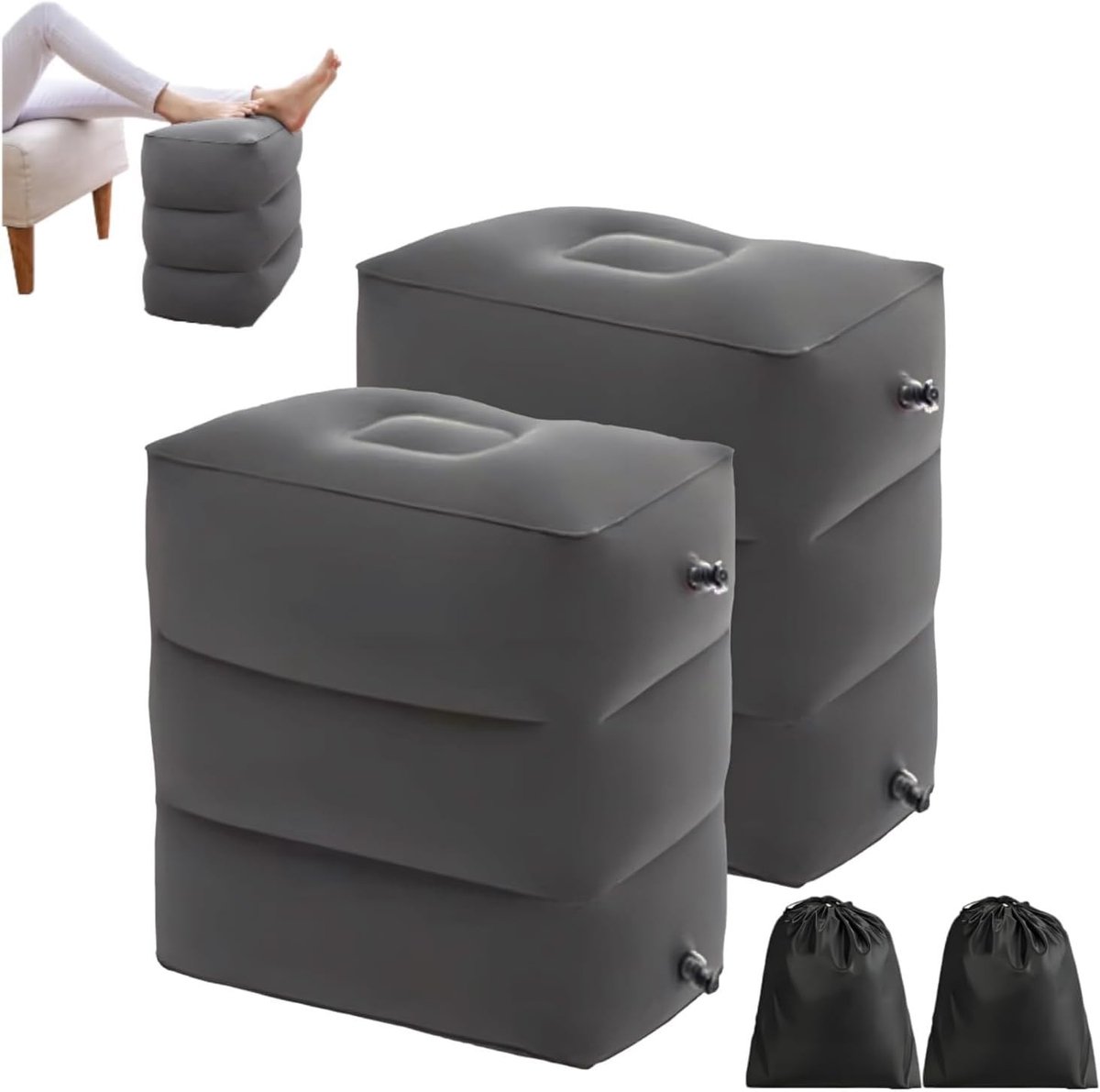 Dailygoods - Vliegtuigvoetsteun 2 stuks opblaasbare voetsteun voor kinderen