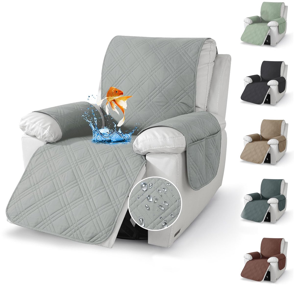 SnelShoppen - Chingcoo Fauteuilbeschermer Stoelkussen Relaxstoel met Armleuningen Zacht en Warm Overtrek voor Bureaustoel en Relaxstoel Bescherming va