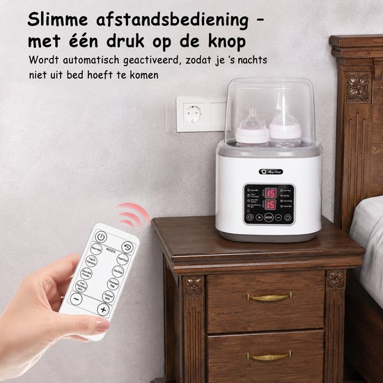 8 in 1 Flessenwarmer - Intelligente Flessenverwarmer - Verwarming van Bloeistoffen en Eten - Dubbele Bediening - Snel Opwarmen - Opwarmen, warmhouden, ontdooien en steriliseren - BPA vrij - Thermostaat - Incl. Schoonmaakset - AIMASON — afbeelding 3
