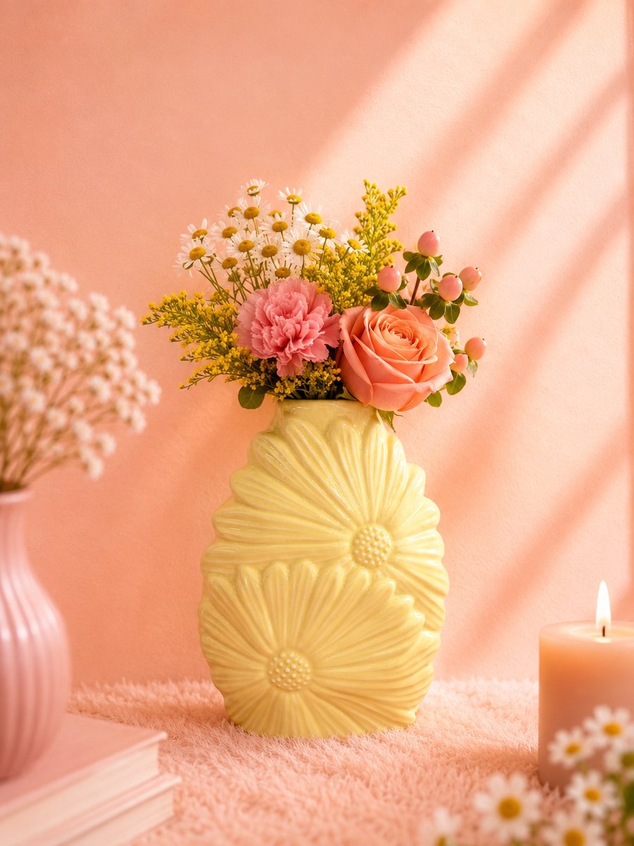 Bloemenvaas Daisy | Viva Femme | Vaas | Decoratie | Cadeau | Wonen | Bloemen | Liefde | Hartjes | Lente | Moederdag