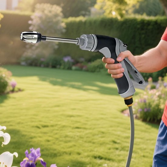 Hogedrukreiniger - Power Sprinkler Cleaner - Buitenruimte Reinigen - Instelbare Reinigingskracht - 38 x 18 x 5 cm - Grijs — afbeelding 3