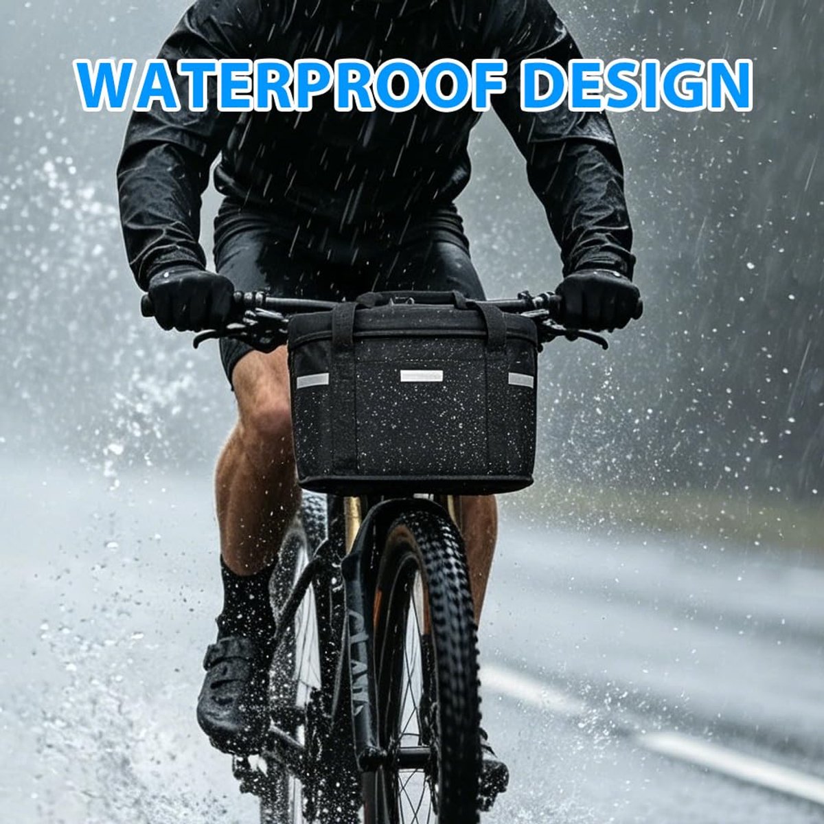 SnelShoppen - Fietsmand vooraan Waterdicht met Afneembare Stuurmand en Accessoires - Ideaal voor Boodschappen, Picknick, Honden tot 5 kg - Perfect voo