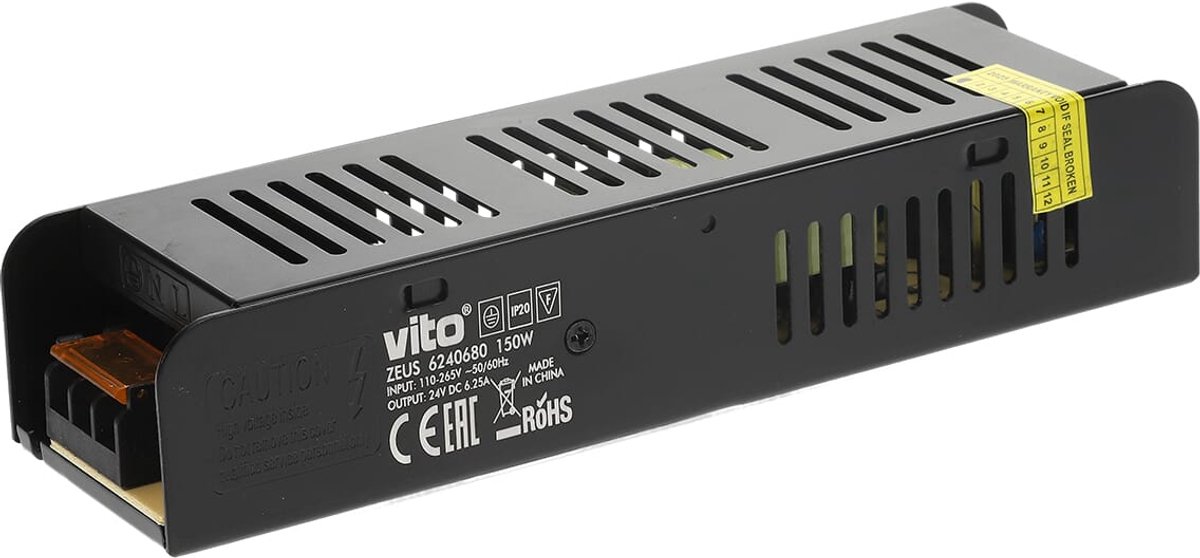 VITO Zeus - LED Transformator 24V 150W 6.25A - Compact - IP20 - LED Strip Voeding 24V