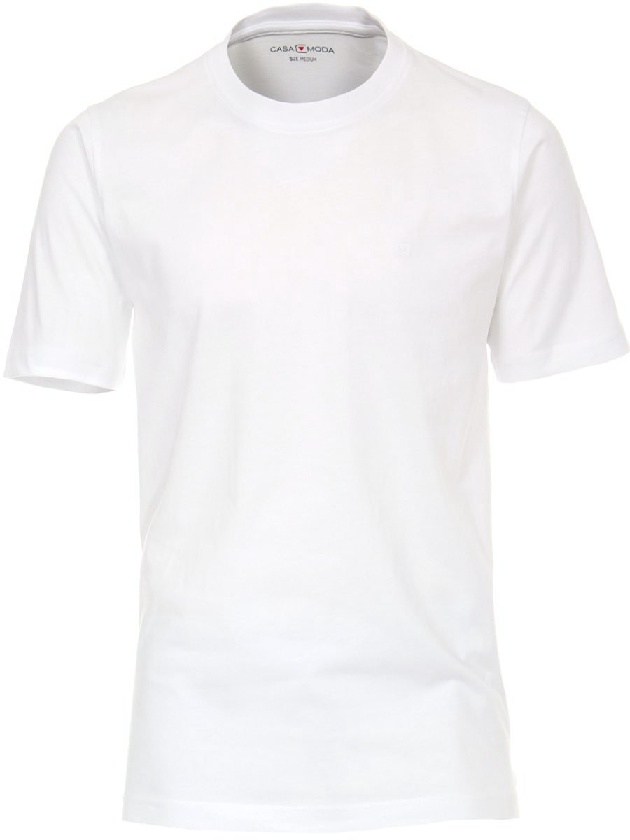 Casa Moda Basis T-shirt Katoen Ronde hals Wit 2-Pack - 3XL