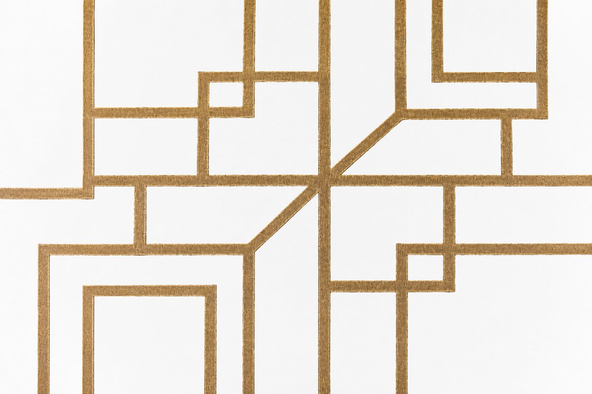 York Geometrisch Behang Goud – Papieren Behang met Reliëf – 10 x 0,52 m