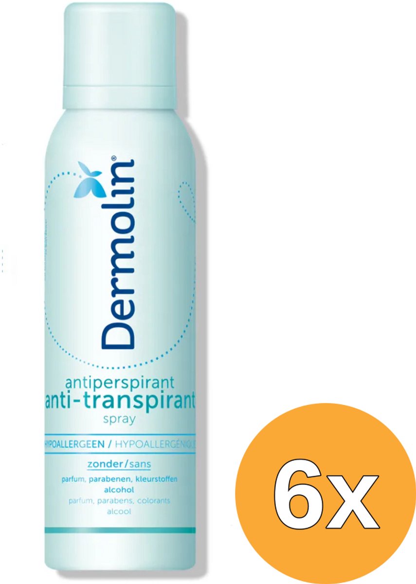 6x Dermolin Anti Transpirant Spray (150 ml)