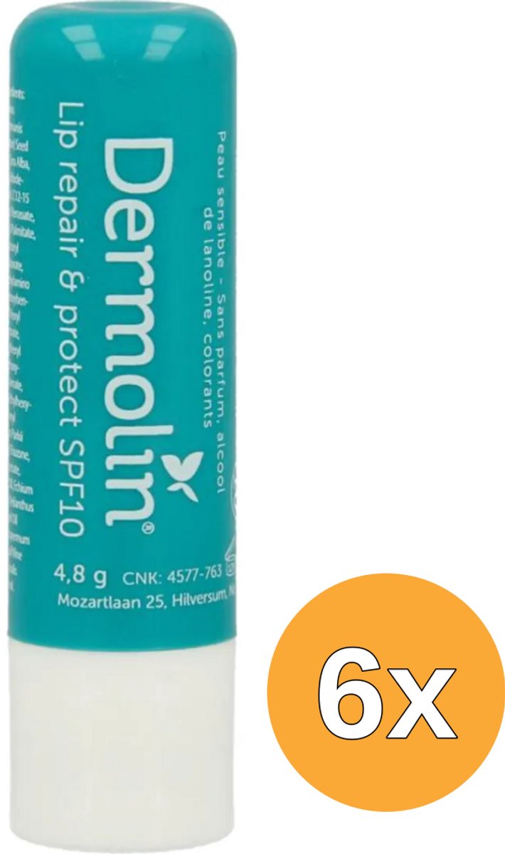 6x Dermolin Lip Repair & Protect SPF10 (4,8 gr)