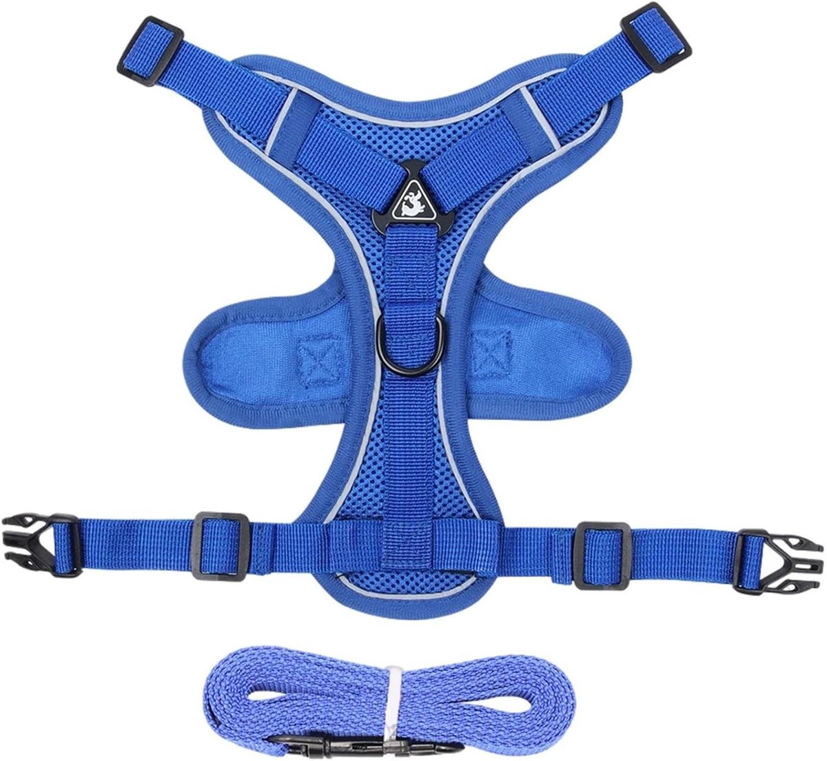 Kattentuig met Riem - Harnas voor Kat - Veilig Wandelen - Ontsnappingsbestendig - Maat L - Blauw