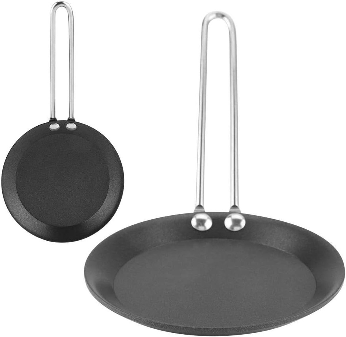 Mini Koekenpan Kleine Pan Eieren Bakken Gietijzeren Constructie 30 cm Diameter Zwart