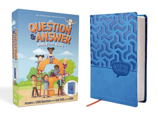 NIrV, Question and Answer Bible for Kids, Leathersoft, Blue, ... - cover