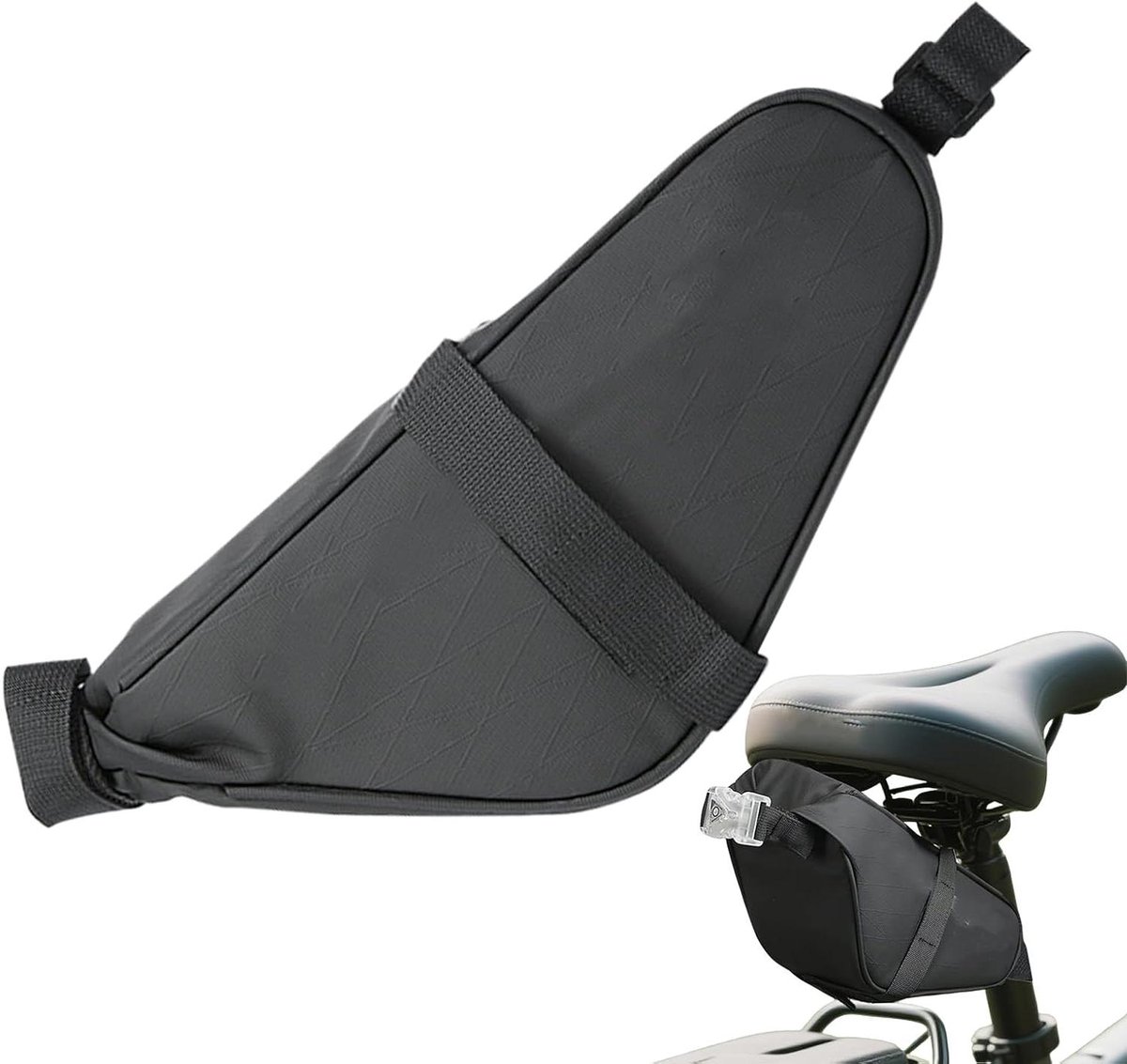 Fietszadeltas - Zadeltas Fiets - Fietsen Opslag - Dubbele Vergrendeling - 34 x 12 x 6 cm - Zwart