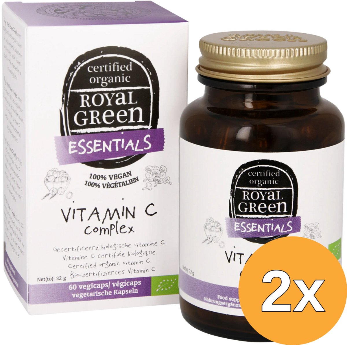 2x Royal Green Vitamine C complex bio (60 vega capsules)