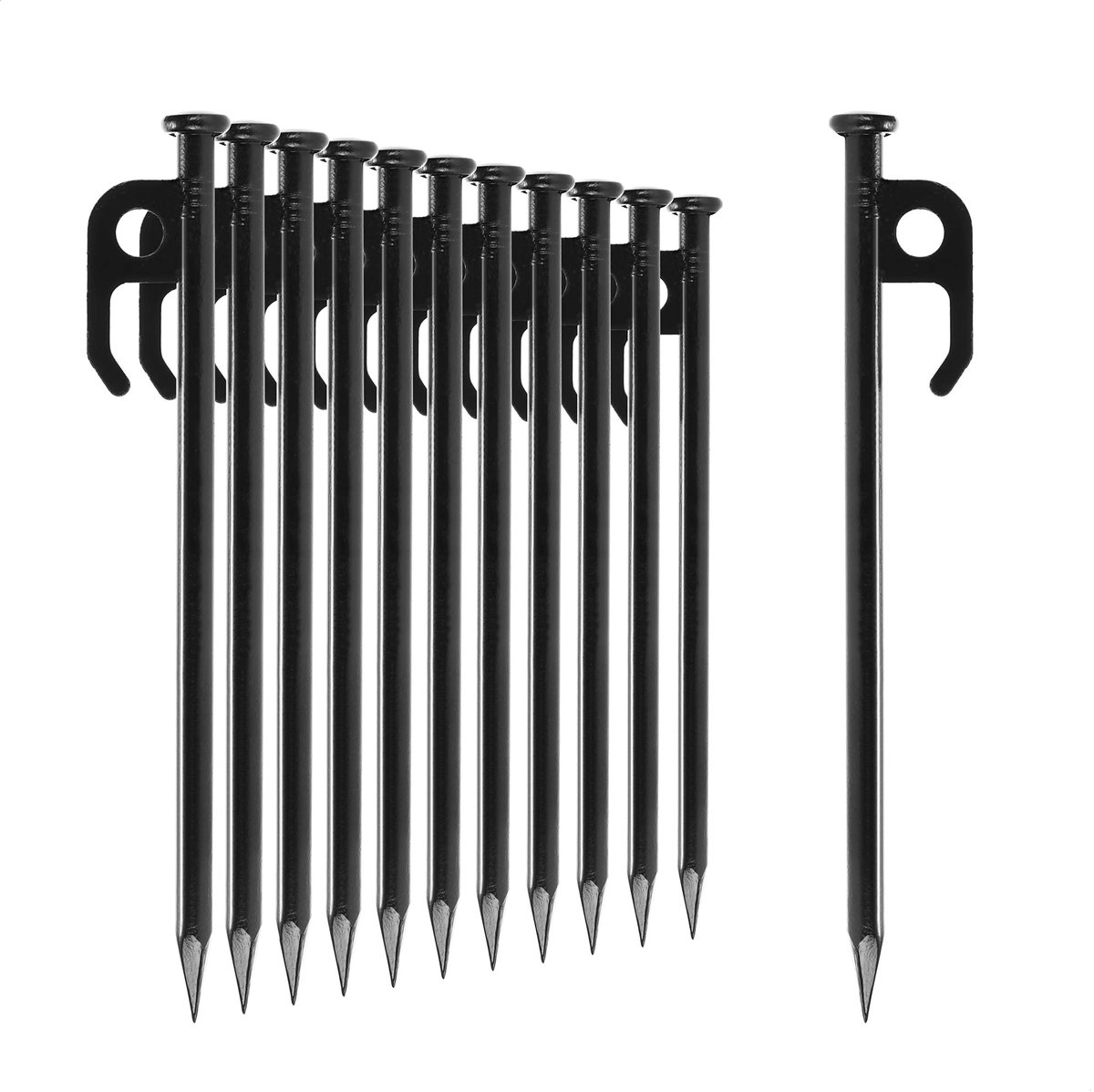 SnelShoppen - 12x Stalen Camping Haringen - Lange Robuuste Haringen 20 cm voor Harde en Normale Grond - Ideaal voor Camping, Tuin en Buitenactiviteite