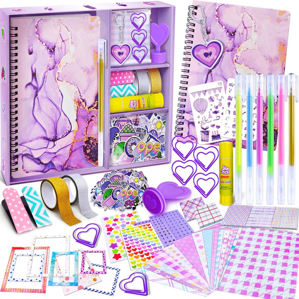 SnelShoppen - PATIFEED DIY Journal Kit voor Meisjes - Plakboek en Dagboek Benodigdheden Set - Creatieve Knutselset voor 8-14 Jaar - Perfect als Kerst-
