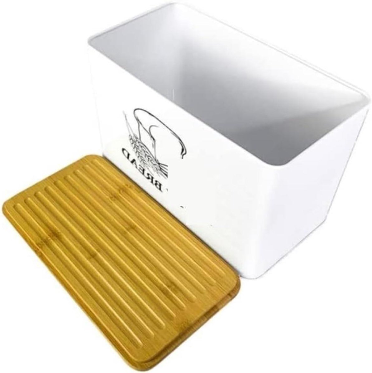 Metalen Broodtrommel - Brooddoos Opslag - Brood Vers Houden - Met Snijplankdeksel - 32x26x17cm - A