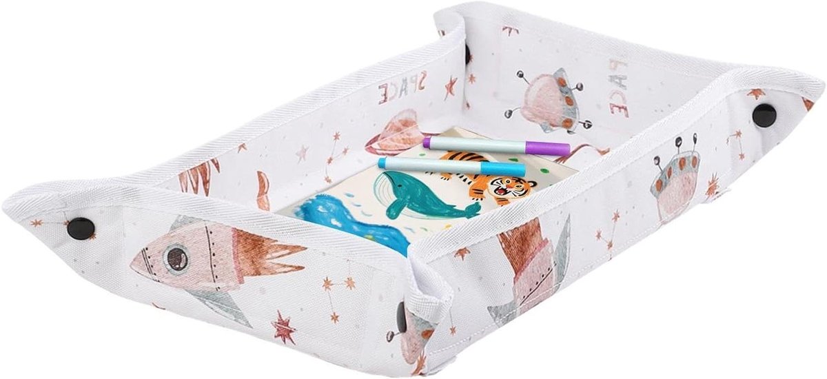 Vliegtuig Dienbladhoes - Reis Tafelkleed - Kinderen Vermaken - Waterdicht Cartoonpatroon - 40x30 cm - Ruimteschip
