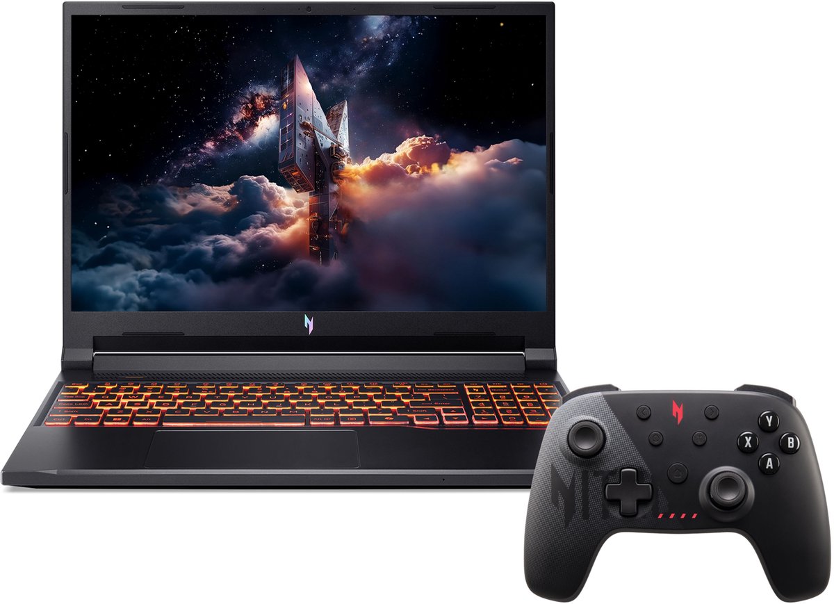 Acer Nitro V 16 AI ANV16-A71-R6FJ - Copilot+ PC - Gaming Laptop - 16 inch IPS 180Hz - AMD Ryzen AI 9 - 16GB DDR5 - 512GB SSD - RTX 5070 - inclusief Nitro Controller + 3mnd PC GamePass