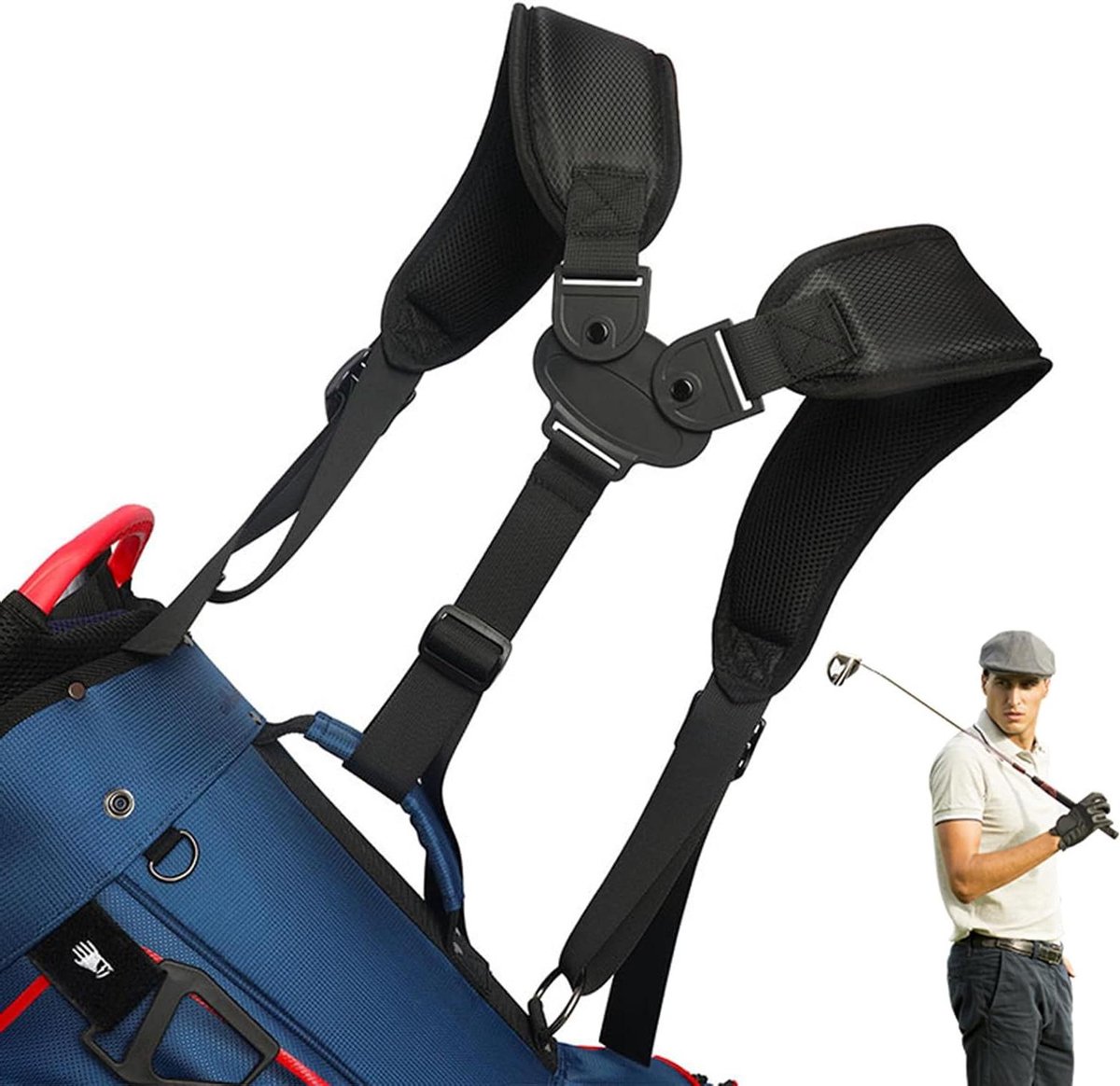 Golfriemen Tas - Schouderbanden Vervanging - Golfen - Waterdicht Duurzaam Nylon - 35 cm Lengte - Zwart