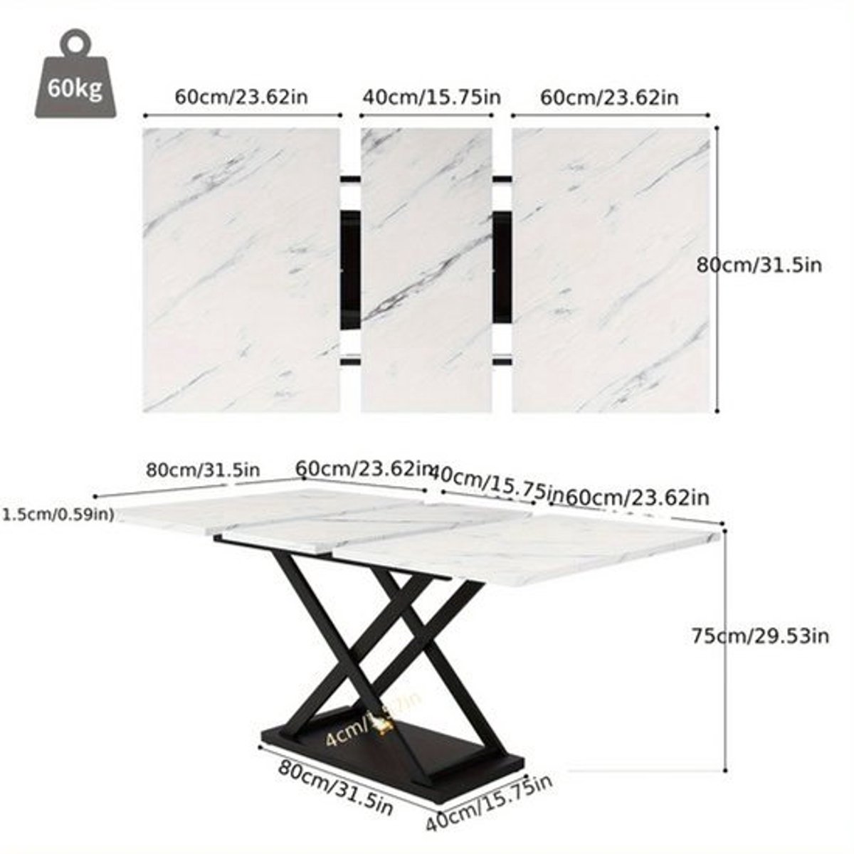 Uitklaptafel – Klaptafel – Inklaptafel – Uitschuiftafel – Eettafel – Ruimtebesparend Ontwe