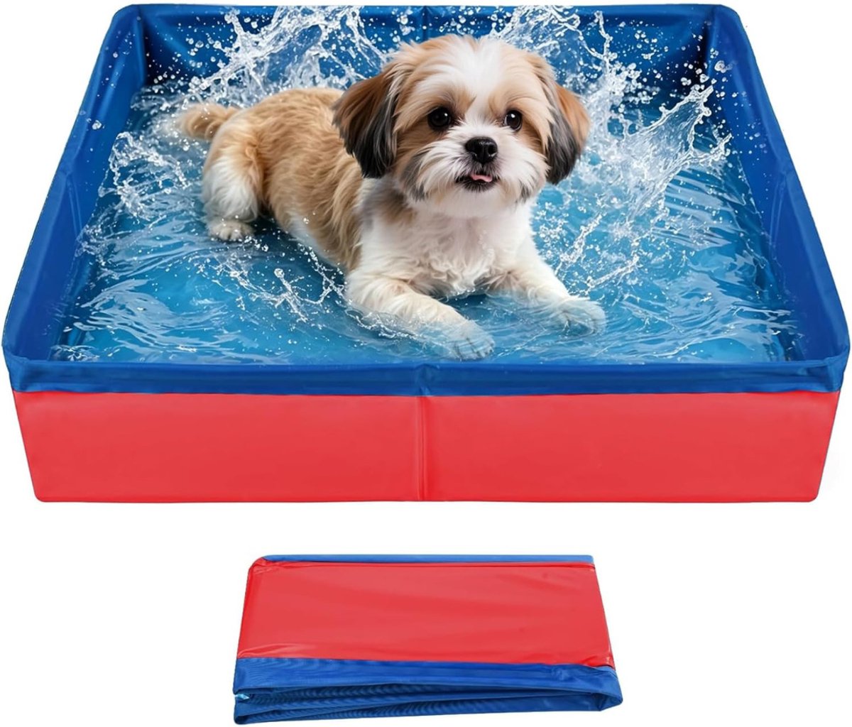 QORA® Hondenzwembad - Hondenzwembaden - Hondenzwembad Opvouwbaar - Blauw - 26cm x 13cm x 6cm