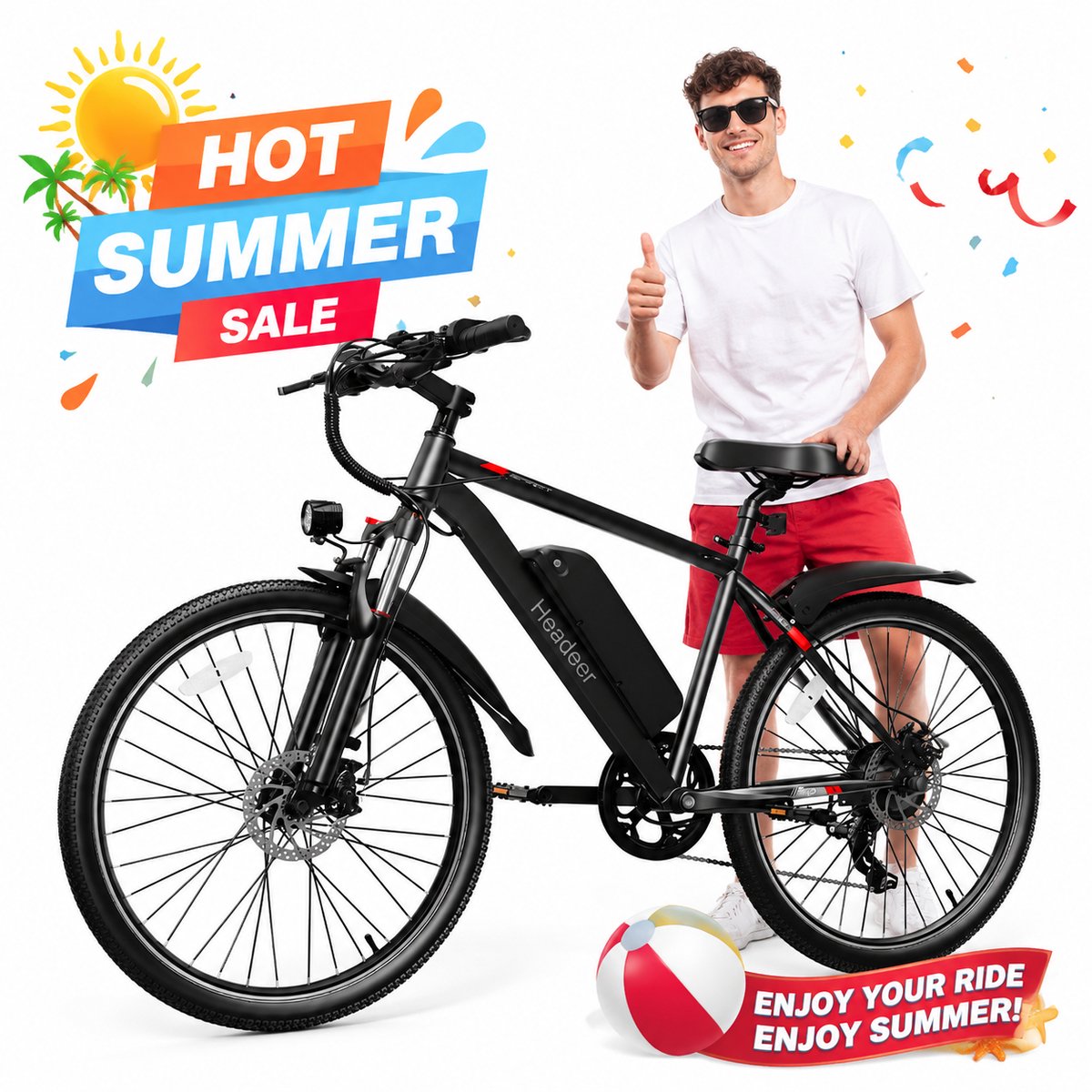 Adult Elektrische fiets voor volwassenen, 48V 15Ah Snow Band E-Bike met 5 snelheidsmodi, tot 80KM bereik, voorvering, cruise control, dubbele schijfremmen