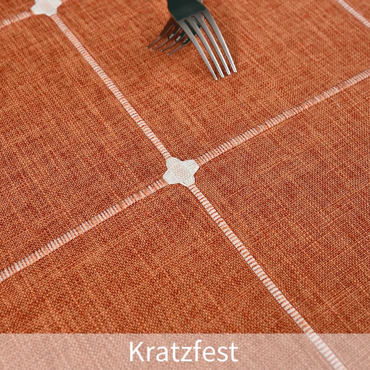 SnelShoppen - Plenmor Afwasbaar Linnen Tafelkleed Oranje 135x135 cm - Vierkant Tafelkleed voor Keuken, Tuin, Feest en Halloween - Herfst Decoratie