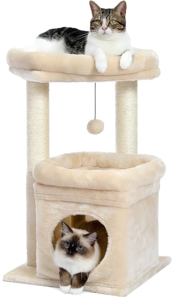 NIVA® Krabpaal - Krabpaal voor Katten - Krabpalen - Beige - 40cm x 40cm x 70cm